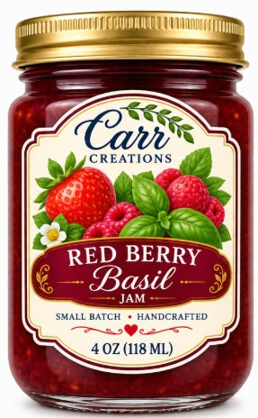 Red Berry with Basil Jam - 4oz